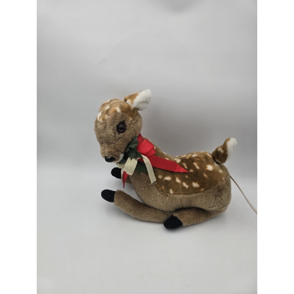 Vtg Santas Best Animated Spotted Deer Doe Christmas Reindeer Working Motion